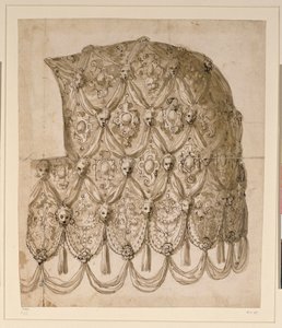 Um caparison de cavalo (caneta e tinta sobre papel) de Inigo Jones