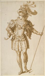 Acompanhante ao Duque de York (caneta e tinta sobre papel) de Inigo Jones