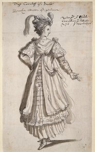 Rainha Zenobia, c.1609 (caneta e tinta sobre papel) de Inigo Jones