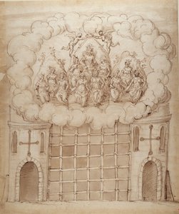 The Release of the Daughters of the Morn, c.1611 (caneta e tinta sobre papel) de Inigo Jones