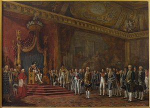 Delegação do Senado romano em homenagem a Napoleão I em 16 de novembro de 1809, 1810. de Innocent Louis Goubaud