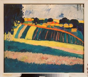 Paisagem com caminho - Pintura de Iosiph Solomonovich Shkolnik (1883-1926), óleo sobre tela, ca. 1910 - Arte russa, século XX, avant garde - State A Radishchev Art Museum, Saratov (Rússia) de Iosiph Solomonovich Shkolnik