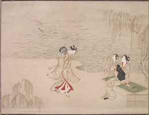 Belezas à beira-mar de Ippitsusai Bunchō