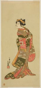 O ator Ichikawa Benzo em papel não identificado de Ippitsusai Bunchō