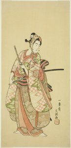 O ator Sanogawa Ichimatsu II no traje de um jovem elegante (Wakashu)