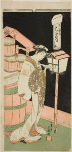 A cortesã Chibune da Ebiya House, da série "Fuji-bumi (Cartas de amor dobradas)" de Ippitsusai Bunchō