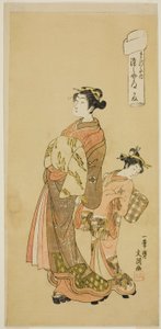 A cortesã Somenosuke da Casa Matsubaya, da série "Fuji-bumi (Cartas de amor dobradas)" de Ippitsusai Bunchō