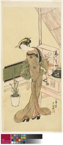 Empregada de Mesa na Casa de Chá Owariya, c.1768 de Ippitsusai Bunchō