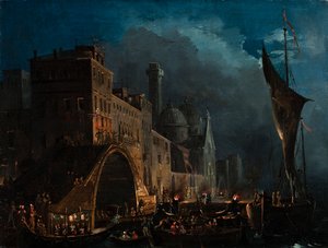 Uma noite de gala veneziana, 1825-1835. de Ippolito Caffi