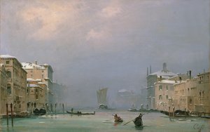 Grande Canal com neve e gelo, 1849