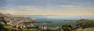Vista de Gênova com o porto de Ippolito Caffi