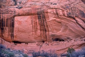 As espigas de milho, restos da última refeição antiga dos Anasazi, continuam a espalhar-se pelo... de Ira Block