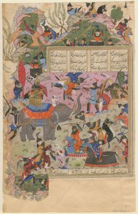 A Batalha de Iskandar com os Zanj De um manuscrito dos Khamsa de Nizami, 1540-1545 de Iranian Master