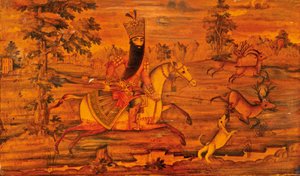 Detalhe de um caixão Qajar