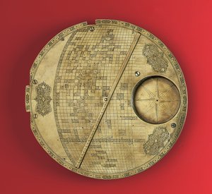 Mapa-múndi islâmico centrado na Meca, dinastia safávida, de Isfahan de Iranian School