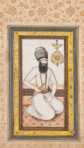 Retrato de Karim Khan Zand, um de um par com Nadir Shah, Qajar Iran