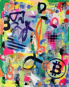 Graffiti vibrante sobre Bitcoin de Irene Chua