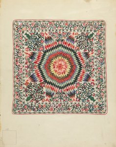 Colcha de retalhos e apliques de Irene Schaefer