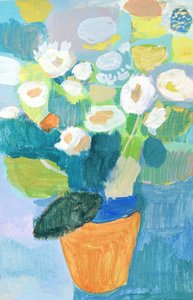 Flores coloridas em vasos de Iria Fernandez