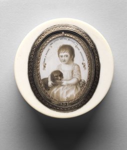 Caixa com o Retrato de um Menino, c.1790 (sépia sobre marfim de Irish School