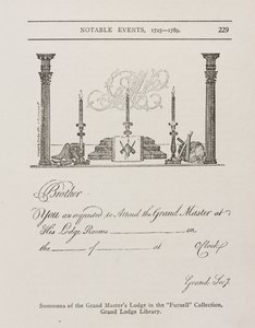 Convocação da Loja dos Grandes Mestres, meados dos anos 1700 de Irish School