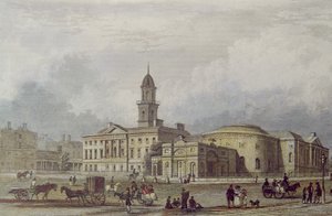The Rotunda Hospital, Dublin (litografia a cores) de Irish School