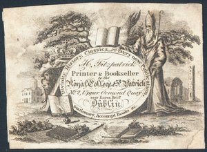 Cartão comercial, H Fitzpatrick (gravura) de Irish School