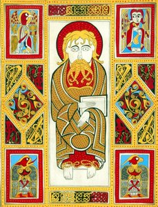 ilustração de The Book of Kells, 800 (iluminação) de Irish School
