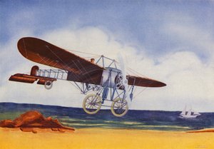 Monoplano Bleriot (litografia a cores)