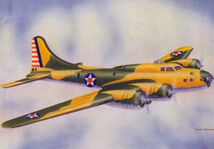 Boeing B-17E, Fortaleza Voadora (litografia a cores)