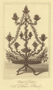 Design Elegante para um Suporte de Flores (gravura) de Isaac (after) Cruikshank
