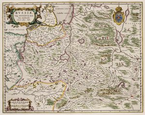 Mapa da Rússia Ocidental De: Norte e Leste, 1664 de Isaac Abrahamsz. Massa