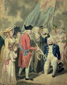 Almirante Collingwood (1750-1810) Recebendo a Espada de Prata (aquarela sobre papel)