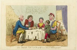 Poetas Irlandeses Graça a Mesada Curta! de Isaac Cruikshank