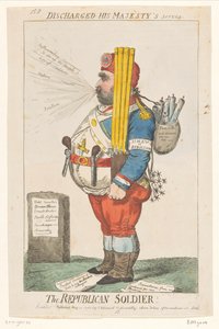 Spotprent op Charles James Fox, 1798
O Soldado Republicano! (título sobre o objecto) de Isaac Cruikshank