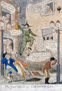 Os bons efeitos do gás carbônico !, 1807 (gravura colorida à mão) de Isaac Cruikshank