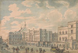Vista das Casas dos Senhores e Comuns do Antigo Pátio do Palácio de Isaac Cruikshank