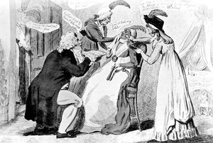 Lavando o Blackamoor, 1795. de Isaac Cruikshank