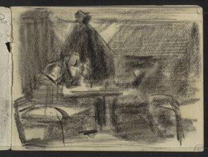Números de uma mesa interior de Isaac Israels