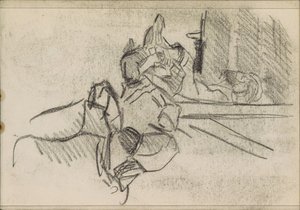 Reclinando o homem, possivelmente a dormir de Isaac Israels