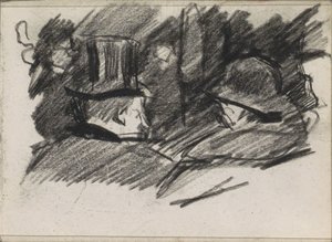 Homem e mulher com chapéu, visto de trás de Isaac Israels