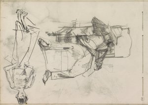 Homem sobre uma cadeira e mulher de pé de Isaac Israels