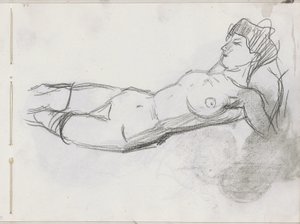 Nua Feminina Reclinada de Isaac Israels