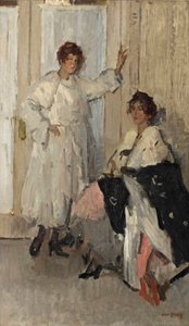 Os manequins Ippy e Gertie em Hirsch, Amsterdã, c.1915-17 (óleo sobre tela)
