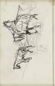 Dois cavalos com um cavaleiro de Isaac Israels
