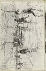 Figuras a pé e uma carruagem de Isaac Israels