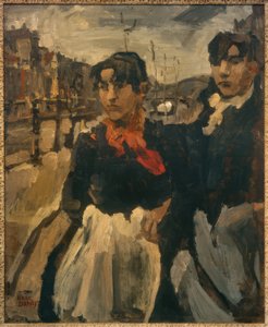 Duas garotas no Lijnbaansgracht de Isaac Israels