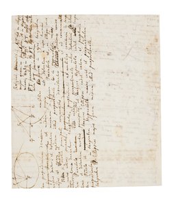 Duas páginas de revisões do Principia Mathematica de Isaac Newton