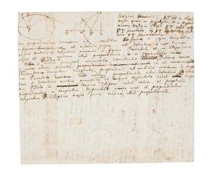 Duas páginas de revisões do Principia Mathematica de Isaac Newton