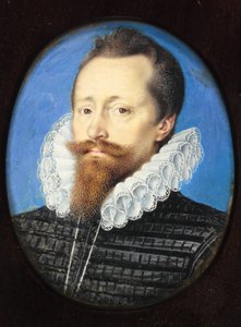 Um cavalheiro, talvez Edward Cecil, Visconde Wimbledon (aguarela em velino) de Isaac Oliver